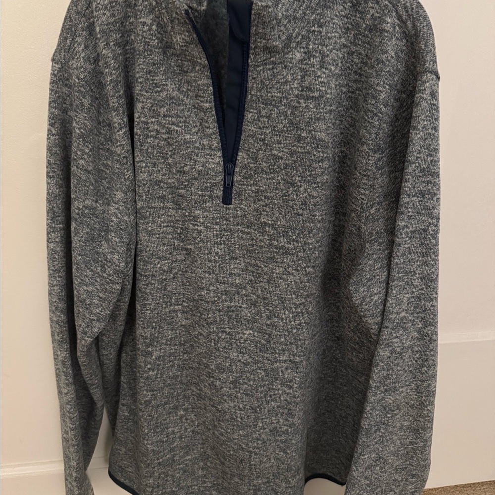 Men's Grey Quarter-Zip Sweater